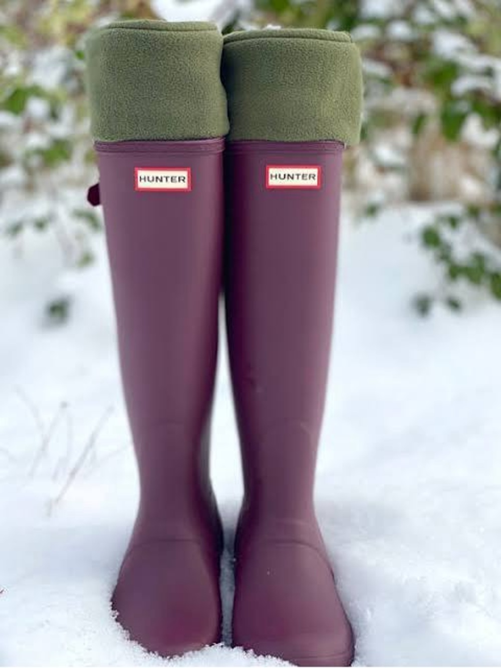 Hunter Olive Green Tall Boot Socks, L